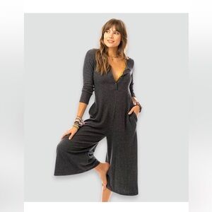 🧘 🏜️ Three Bird Nest Simply Comfort Dark Grey Romper Jumpsuit